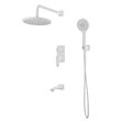 Душевой гарнитур IDDIS с тропическим душем, ручным душем и изливом, белый матовый, Ray, RAYWT03i68