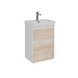 Тумба под умывальник Lemark COMBI 50 см под 1 раковину, подвесная/напольная, 2 ящика, цвет фасада: Дуб кантри, цвет корпуса: Белый глянец LM03C50T-dub